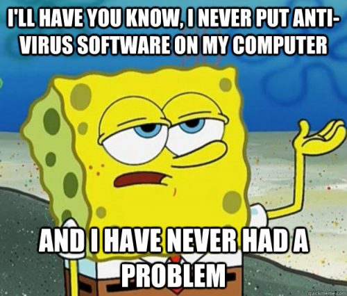 Do Chromebooks get viruses? SpongeBob SquarePants meme.