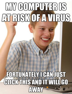 Funny kid computer virus meme.