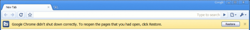 Chrome didn't shut down correctly error.