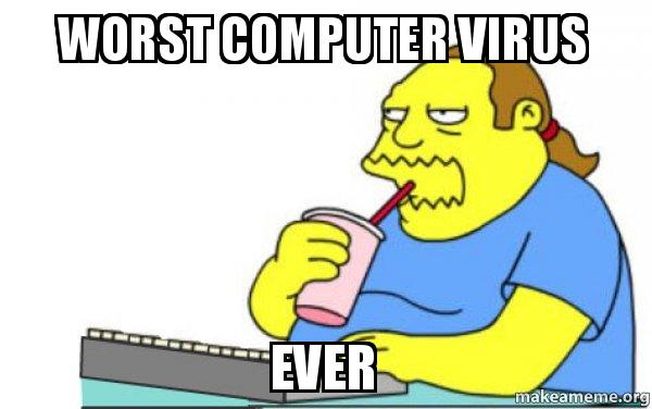 Simpsons computer virus meme.